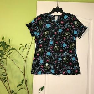 Disney Pixar Monsters Inc scrub top